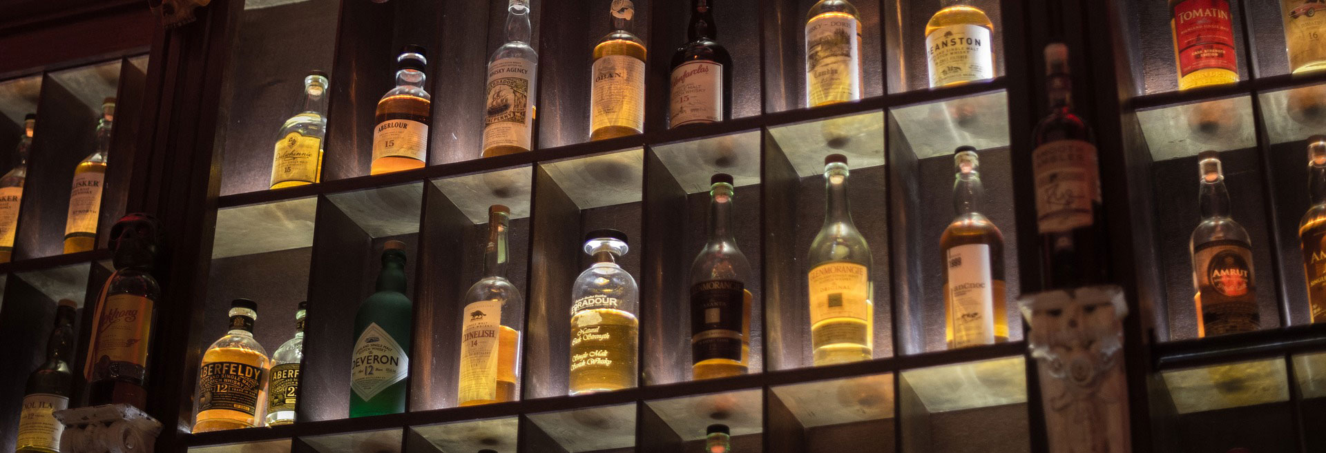 wall of liquor bottles