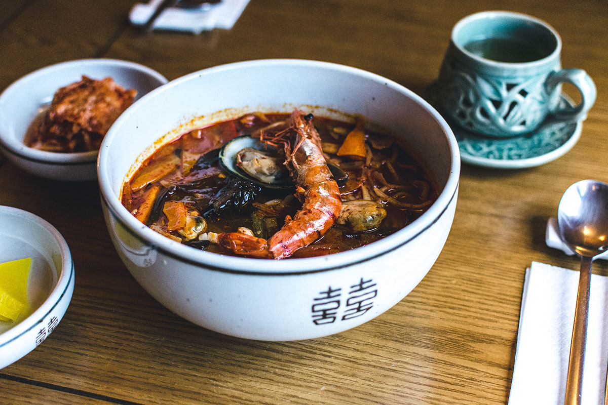 bowl of seafood soup