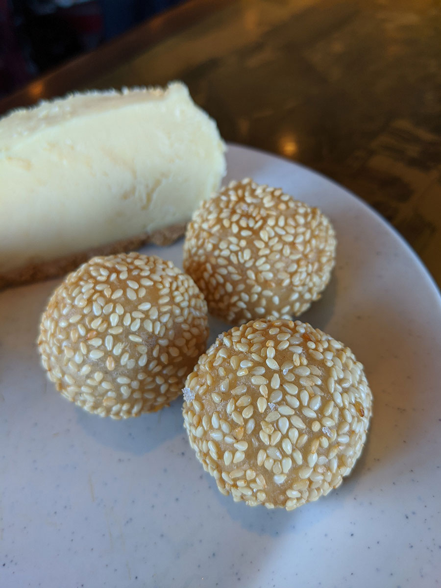 three sesame balls